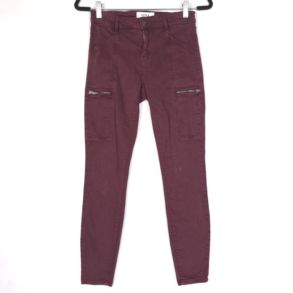 PISTOLA Women’s Hannah Zip Cargo Pockets Moto Jeans Pants P6278TLT-MAR Size 27
